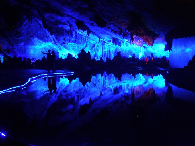 light show in cave